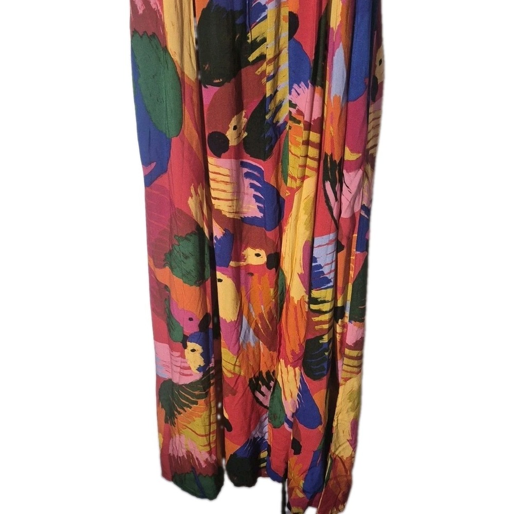 Farm Rio Macaw Party Dress Crochet Top Colorful Parrot Maxi Midi Sun Dress NWT - Picture 3 of 16